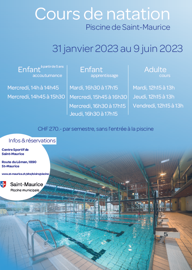 cours piscine 2023